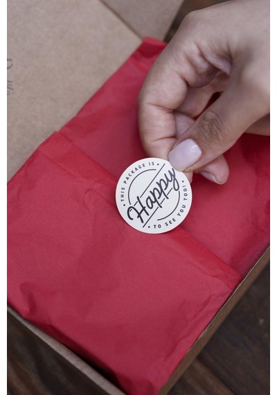 Rufus Concept This Package İs Happy To See You Too Dairesel Etiket 100 Adet Beyaz