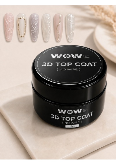 Wow Lac 3d Top Coat - Şeffaf Kabartma Nail Art Jeli 15g