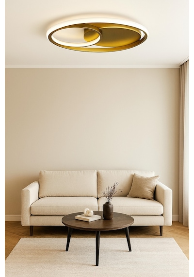 Okka Eskitme Renk Modern Tasarım Yemek Masası Üstü - Mutfak - Salon Beyaz Led 2 Li Avize Eskitme