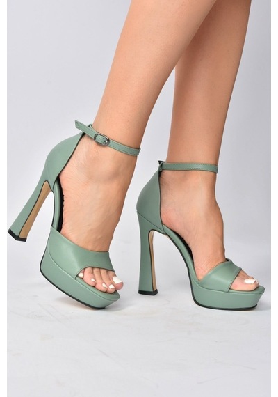 Fox Shoes Yeşil Topuklu Kadın Ayakkabı K404580109