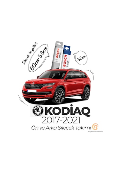 Skoda Kodiaq Ön ve Arka Silecek Seti 2017-2021 Bosch Aeroeco
