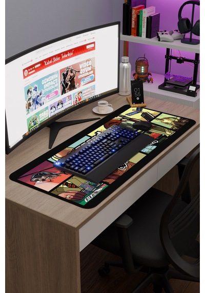 Gta San Andreas Kaymaz Dikişli Kauçuk Oyuncu Mousepad V4 - 90x40 Xxl Gaming Mouse Pad Fare Altlığı