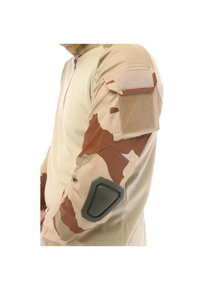 Single Sword Sword Dirsek Detaylı Polo Yaka Kadın&erkek Combat T-shirt Single Ç.kamuflaj