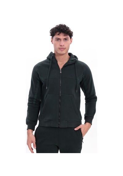 Rowinger 3 İplik Kalın Dokulu Parçalı Görünümlü Kapüşonlu Tam Fermuarlı Erkek Sweatshirt Darkgreen Rowinger 3 İplik Kalın Dokulu Parçalı Görünümlü Kapüşonlu Tam Fermuarlı Erkek Sweatshirt Darkgreen