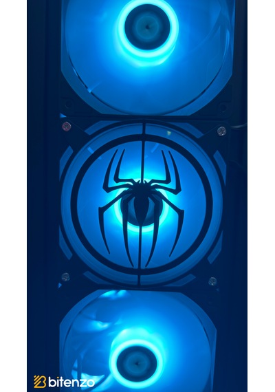 Örümcek Logolu V2 120x120 Mm Pc Fan Kapağı - Masaüstü Bilgisayar Fan Kapağı Siyah