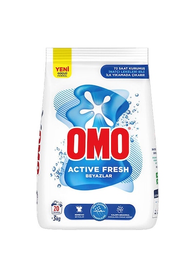 4 Adet Omo Çamaşır Deterjanı 3 Kg Active Fresh Beyazlar Diğer