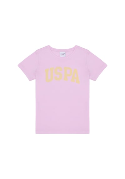U.S. Polo Assn. Kız Çocuk Bisiklet Yaka Basic Tişört Manolya