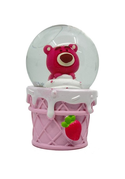 Işıklı Kar Küresi Pembe Ayıcık 7 Cm