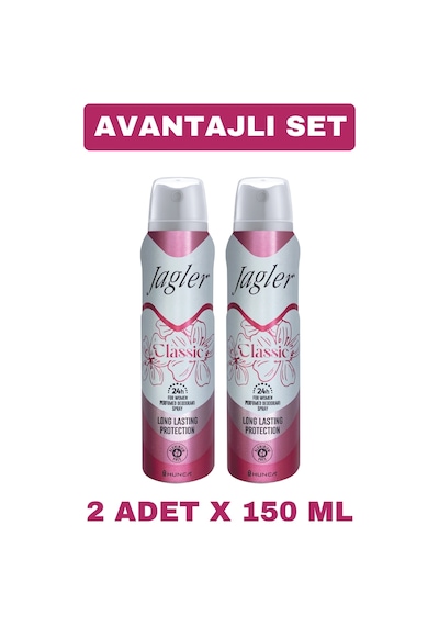 Jagler Classic Kadın Sprey Deodorant  2 x 150 ML