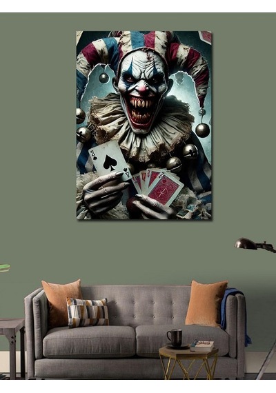Kanvas Tablo Palyaço Joker 100cmx140cm