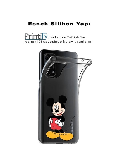 Xiaomi Redmi Note 11 Pro Uyumlu Kamera Korumalı Kapak Mickey Mouse Tasarımlı Şeffaf Kılıf