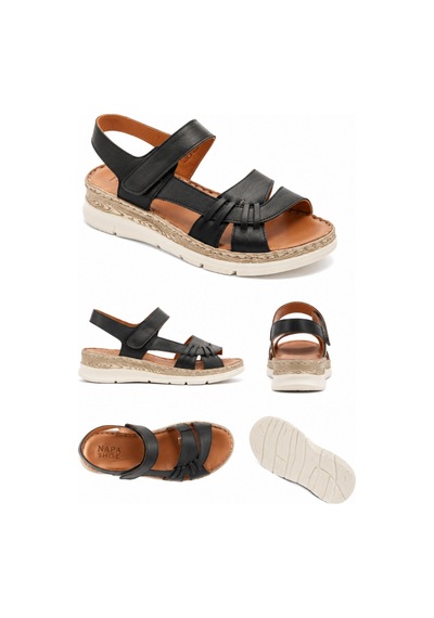 N Napa Shoe Np.2642.siyah.deri Sandalet