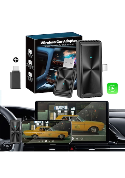 Boto Kablosuz Android Ve Carplay Telefon Ekranı Yansıtma ve Çevirici 2 si 1 Arada Adaptör