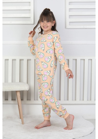 Cute Avocado Desenli Kız Çocuk Pijama Takımı SOMON