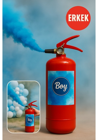 Mavi Dumanlı Cinsiyet Belirleme Bombası Gender Reveal Boy Smoke Yoğun Renkli Duman Spreyi