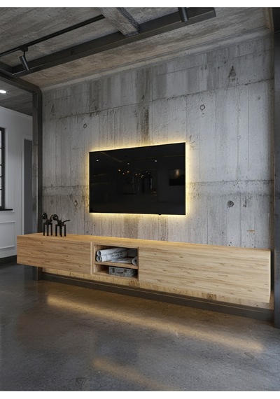Resital Ledli Duvara Monte Tv Sehpası - Çam - W6009-6 Çam