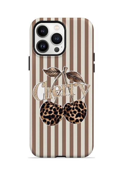 Velvoria Valestra Cherry Leopar Apple iPhone Uyumlu 14 Pro Darbe Korumalı Kılıf Valestra Select - Cherry Leopar