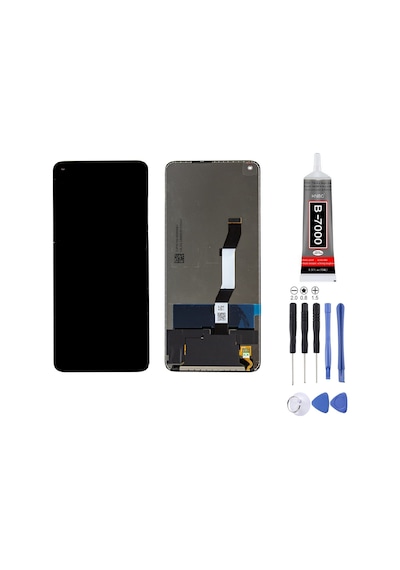 Xiaomi Mi 10t Uyumlu Lcd Ekran Çıtasız Siyah + Montaj Kiti