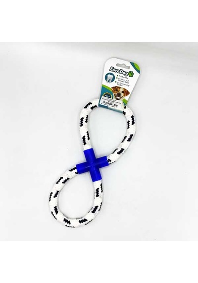 Ilkeshop Eurodog Diş İpi Halka Sekiz Şekil Mavi Beyaz 25 Cm