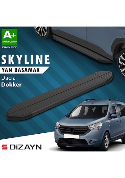 S-dizayn Dacia Dokker Skyline Siyah Yan Basamak 203 Cm 2012 Üzeri A+ Kalite
