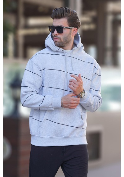 Madmext Karmelanj Kapüşonlu Cep Detaylı Çizgili Erkek Sweatshirt 7063 Çok Renkli Madmext Karmelanj Kapüşonlu Cep Detaylı Çizgili Erkek Sweatshirt 7063 Çok Renkli