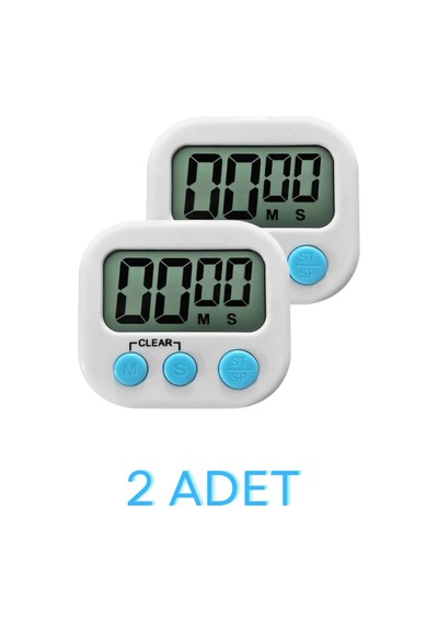 Eveltek Dijital Mutfak Zamanlayıcı, 2 Adet Dijital Yumurta Saati Kuechenwecker Pişirme Timer Saat Kitchen Timer Kısa