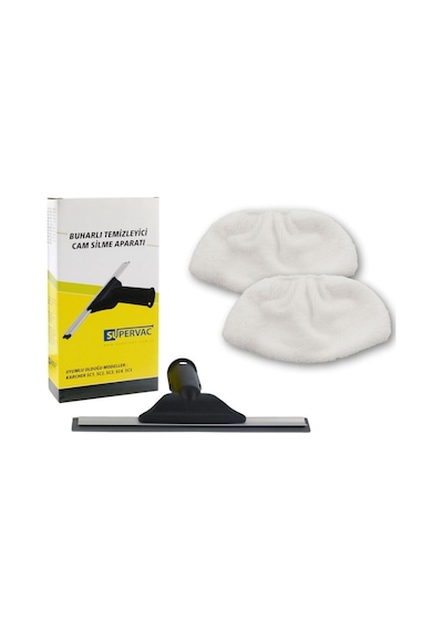 Karcher Sc Serisi İle Uyumlu Cam Silme Aparatı Ve Mikrofiber Bez Seti 2'li
