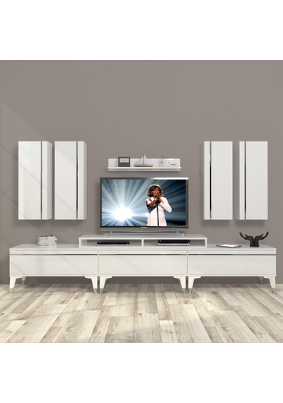 Decoraktiv Ekoflex 8d Mdf Silver Tv Ünitesi Tv Sehpası Beyaz