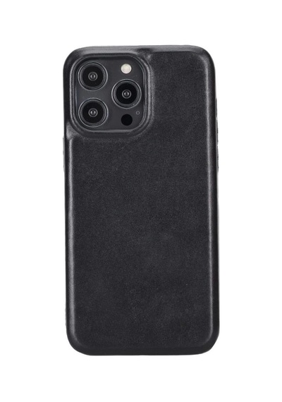 Apple İphone 14 Pro Max Uyumlu Deri Arka Kapak Rock Rst1 Siyah