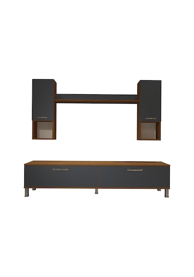 Decoraktiv Eko 5da Mdf Std Krom Ayaklı Tv Ünitesi Tv Sehpası Ceviz - Antrasit