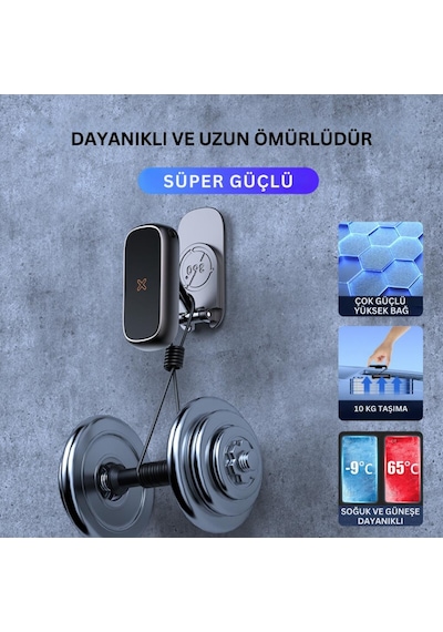 Polham Süper Mıknatıslı Araç İçi Telefon Tutucu, Mutfak Duvarı, Masa Üstü Telefon Tutucu Döner Başlıklı