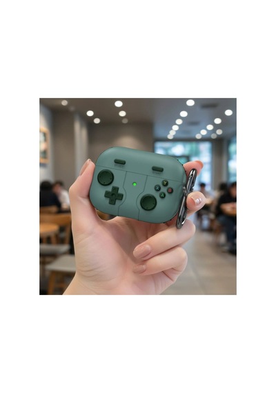 Caseonn Apple Airpods Uyumlu 5 Kılıf Retro Gamepad Yeşil
