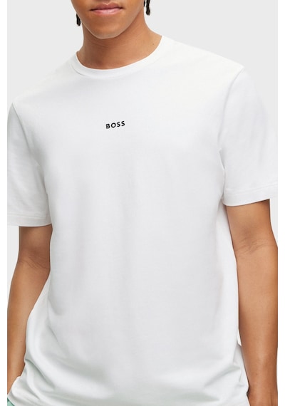 Boss Pamuklu Relaxed Fit Bisiklet Yaka T Shirt Erkek T Shirt 50473278 100 Beyaz