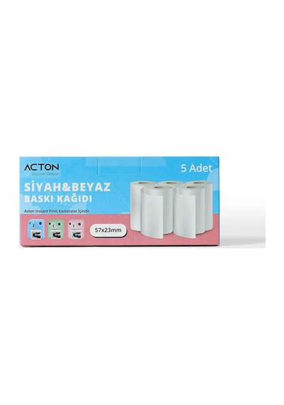 Acton Instant Paper Roll 5 Rolls Pack 5 Renkli Termal Rulo