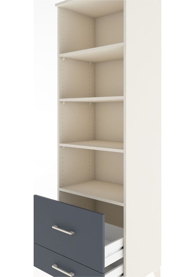 Hyperion Dolap 4 Raflı 2 Çekmeceli 60x44x195 Aytaşı-antrasit Aytaşı