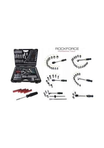 Hırdavat Garajı Rockforce 1/2-3/8-1/4 216 Parça Profesyonel Lokma Takımı Seti