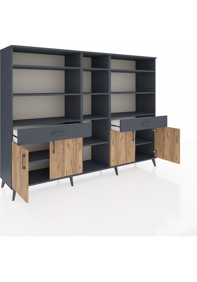 Hyperion Dolap 12 Raflı 2 Çekmeceli 4 Kapaklı 220x44x163 Antrasit-çam/antrasit Atlas Çam/antrasıt - Antrasıt Hyperion Dolap 12 Raflı 2 Çekmeceli 4 Kapaklı 220x44x163 Antrasit-çam/antrasit Atlas Çam/antrasıt - Antrasıt