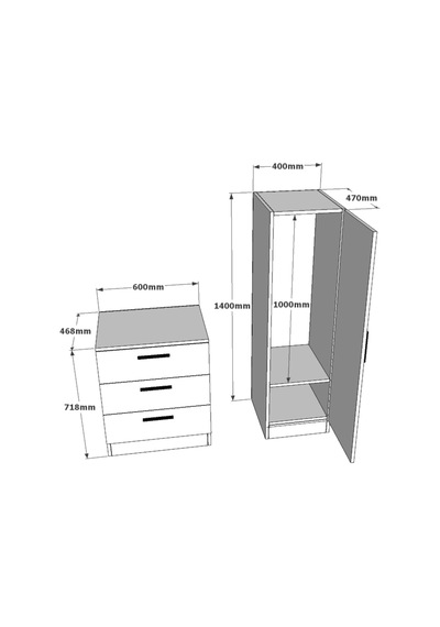 Yurudesign Nancy Aynalı Şifonyer Gardırop Beyaz