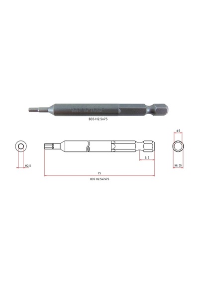vessel 424082 Allen Bits Uç 25x75 MM