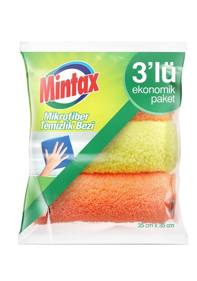 Mintax Mikrofiber Temizlik Bezi 3'lü Çok Renkli