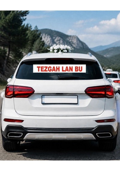 Tezgah Lan Bu Araba Arkası Konvoy Yazısı 100 15 Cm Beyaz