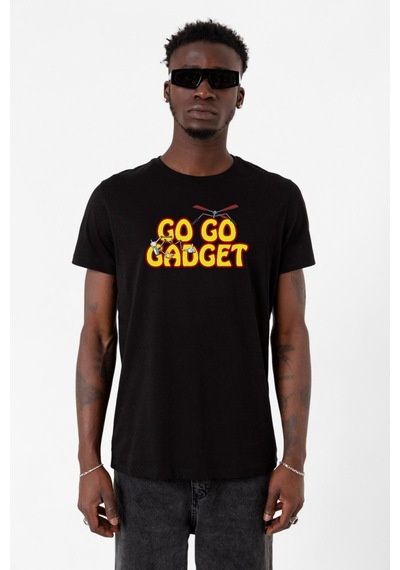Inspector Gadget Go Go Gadget Siyah Erkek Tshirt Çok Renkli