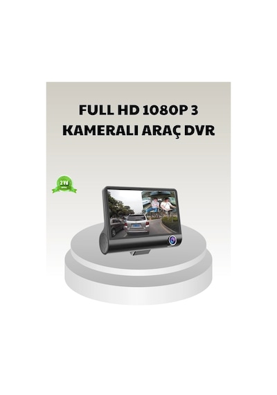 Araç Dvr Kamerası 3 Lü 170 Geniş Açılı Full Hd Park Destekli