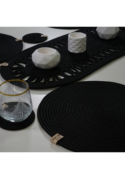 Supla Zdh-152 Yuvarlak Zengin Set Runner Siyah