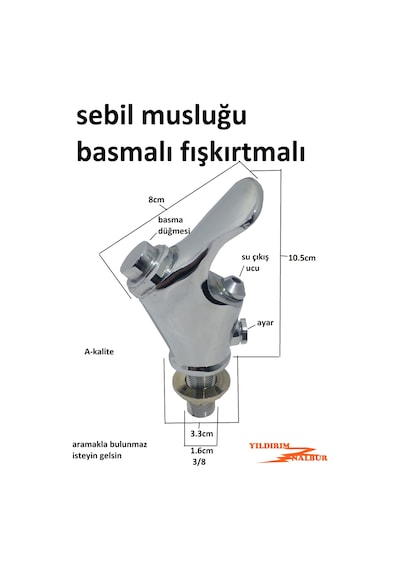 Basmalı Fışkırtmalı Musluk Sebil Musluk Krom Hayrat Musluğu