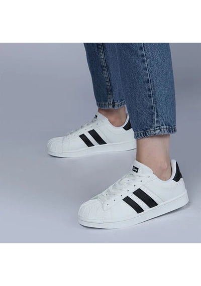 Jump 28787 Bağcıklı Dikişli Unisex Sneaker Günlük Spor Ayakkabı Beyaz Beyaz
