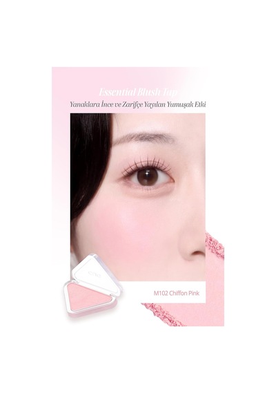 Katmanlanabilir Yumuşak Dokulu Yarı Mat Bitiş Sunan Allık Essential Blush Tap M102 Chiffon Pin Çok Renkli