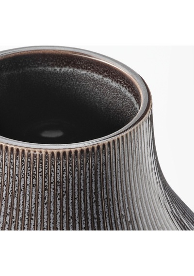 Ikea Gradvis Seramik Vazo 21 Cm Koyu Gri