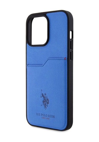 Apple iPhone Uyumlu 15 Pro Max Kılıf U.s. Polo Assn.  Lisanslı Baskı Logolu Pu Kartlıklı Kapak - Lacivert