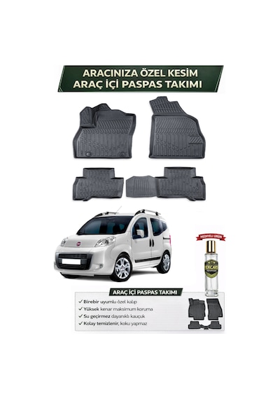 Fiat Fiorino 2014 Model Aracınıza Özel Üretim Esnek Kauçuk Paspas Takımı